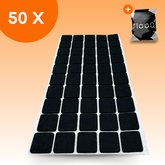 FLOOQ - Zelfklevend Meubelvilt - 50 stuks - 2,5 x 2,5 cm vierkant